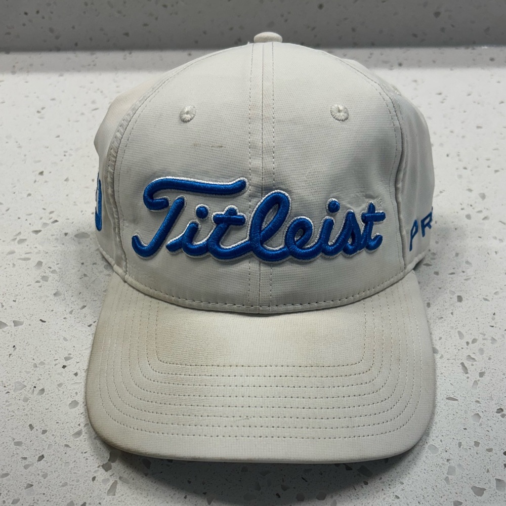Titleist White & Blue Adjustable Performance Golf Hat